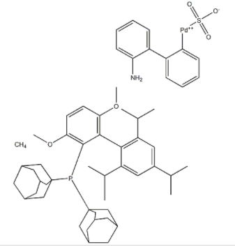 甲磺酸-2-(二-1-金刚烷基膦基)-3,6-二甲氧基-2’,4’,6’-三异丙基-1,1’-联苯(2-氨基-1,1’-联苯-2-基)钯(II)   AdBrettPhos Pd G3