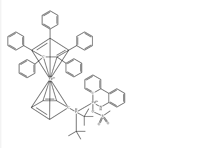 2’-(氨基-ΚN)[1,1’-联苯]-2-基-ΚC][1’-[双(1,1-二甲基乙基)膦基]-1,2,3,4,5- 五苯基二茂铁](甲磺酸-ΚO)钯QPhos Pd G3